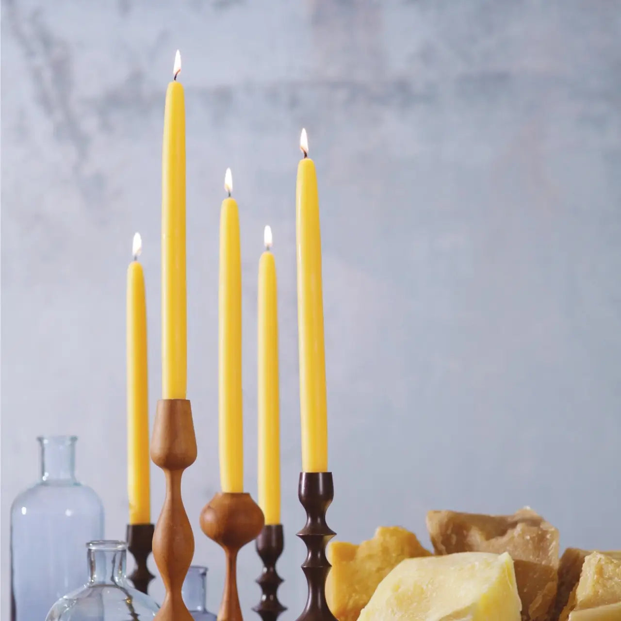 100% Pure Beeswax Tapers: Standard (12" x 7/8") / Black