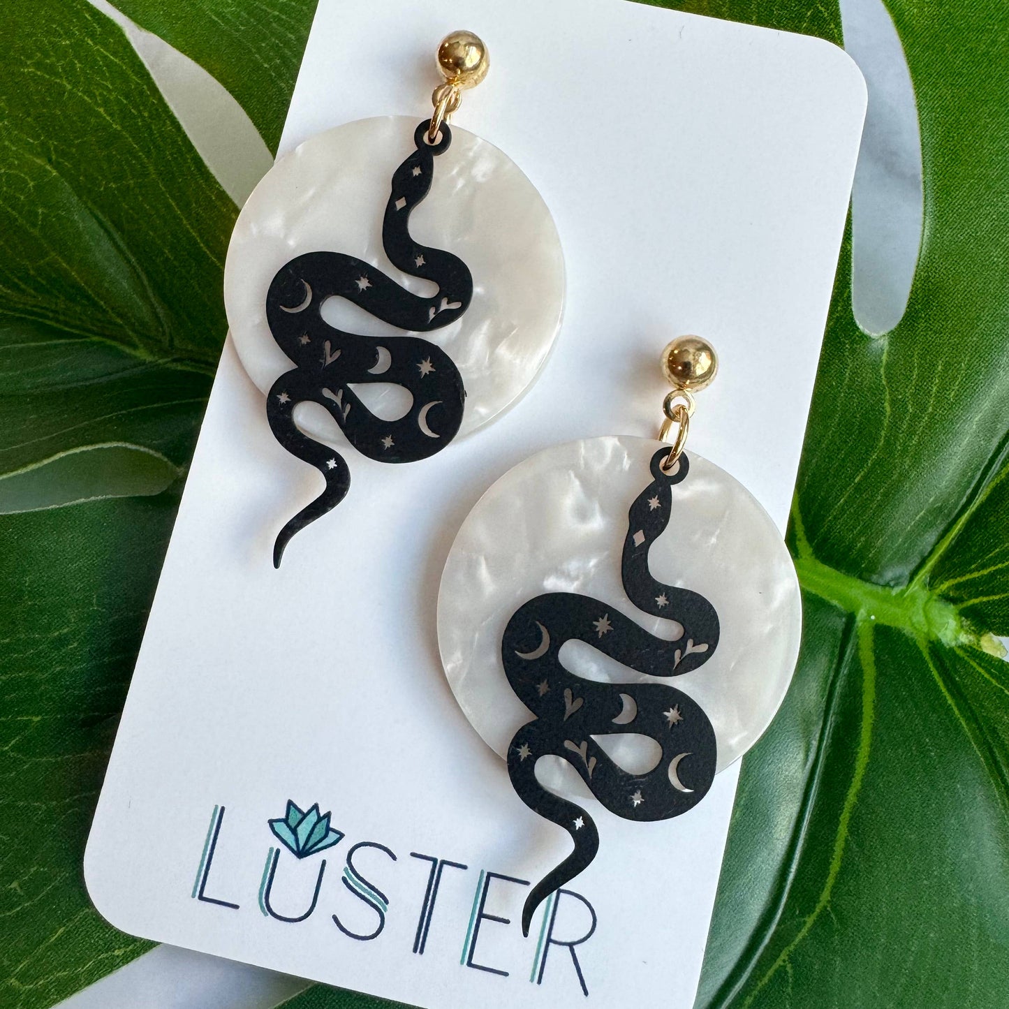Celestial Serpent Unique Statement Earrings | Snake Earrings