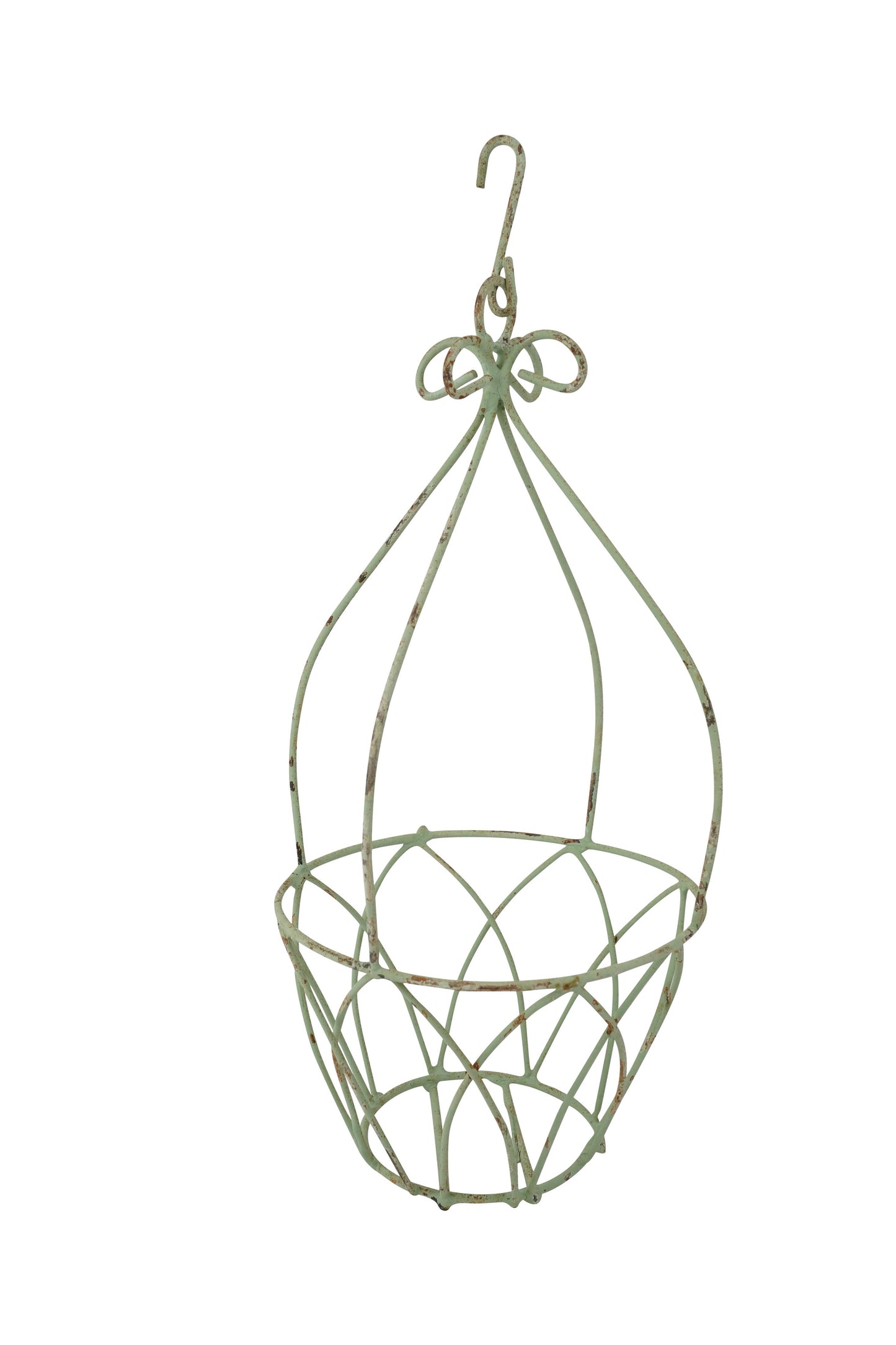 Delmar Iron Hanging Planter Garden Basket-8x17-Two Colors: White