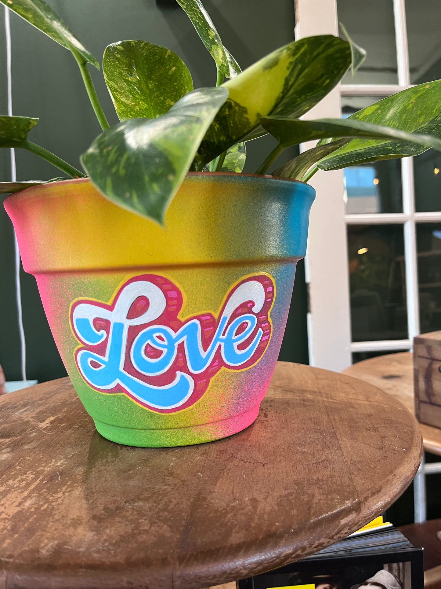 Handpainted “Love” pot