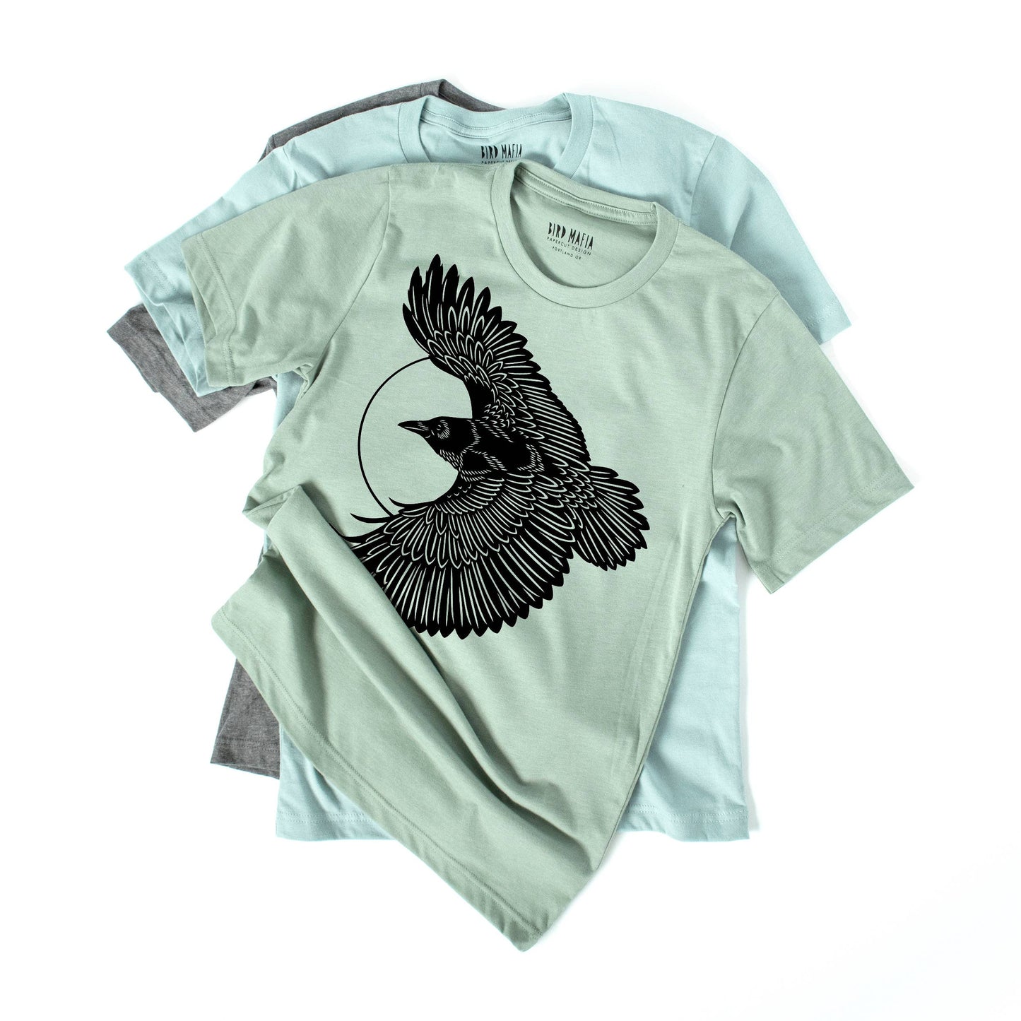 Crow t-shirt: Dusty blue / Large