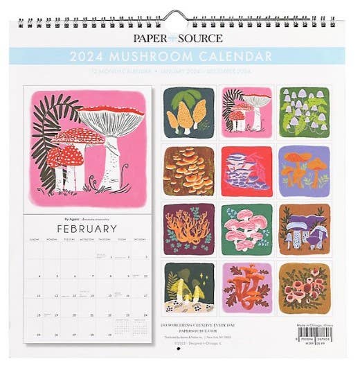 2024 Mushrooms Wall Calendar