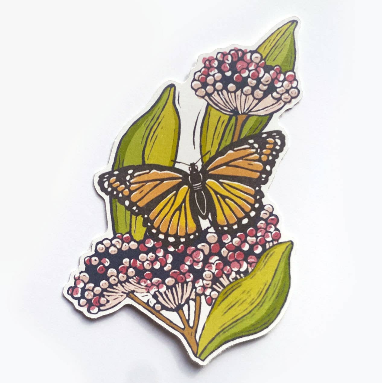 Monarch + Milkweed Sticker