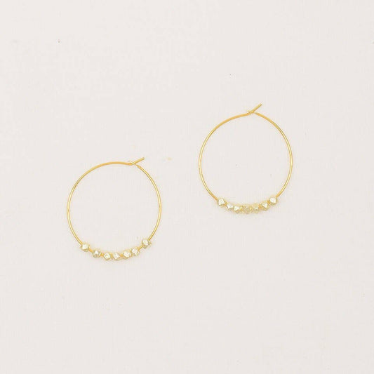 Faceted Metal Hoops: Gold