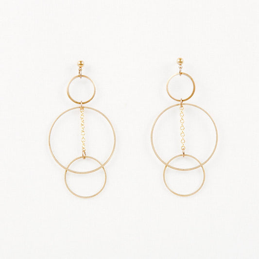 Triple Hoop Post Earrings