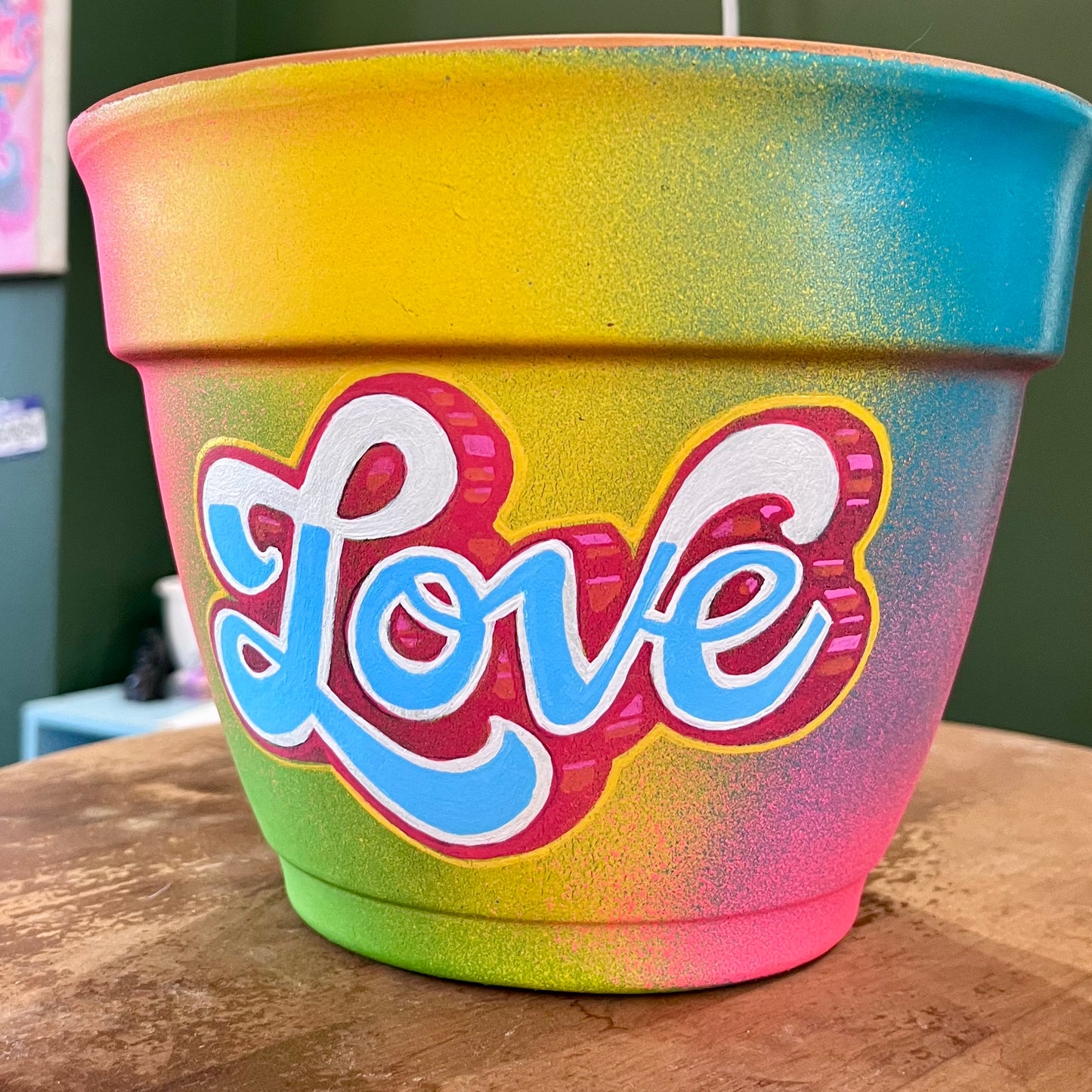 Handpainted “Love” pot