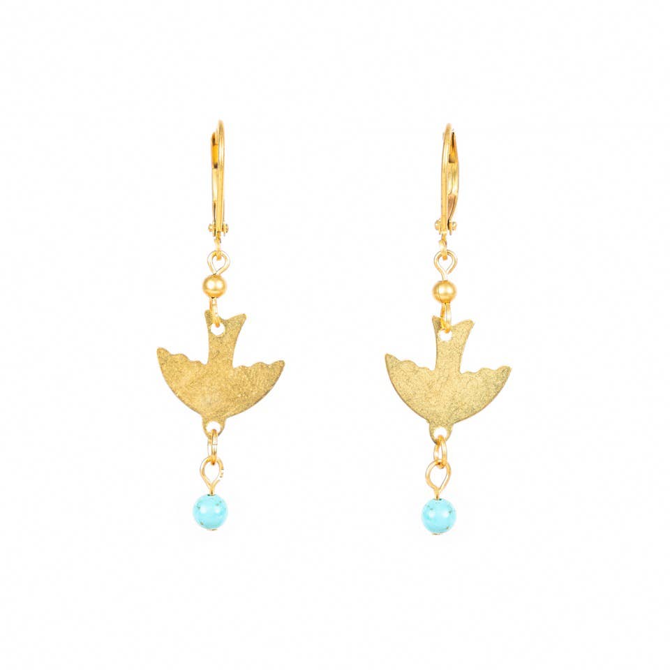 Bird & Stone Fruit Earrings: Turquoise