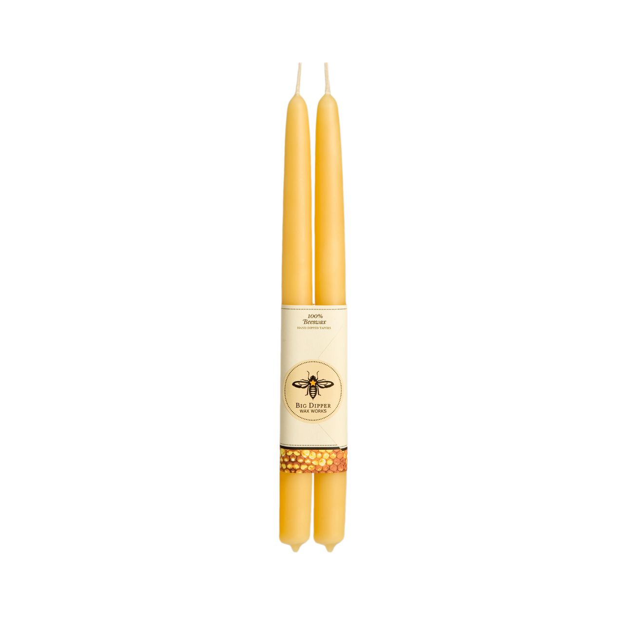 100% Pure Beeswax Tapers: Standard (12" x 7/8") / Ivory