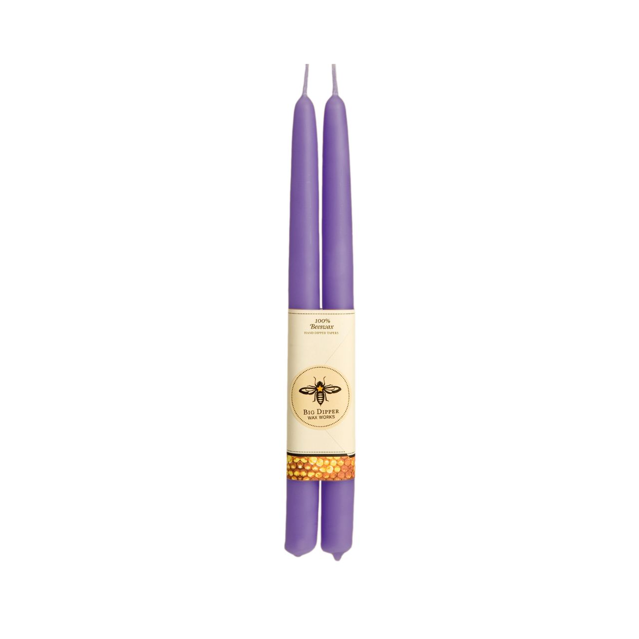 100% Pure Beeswax Tapers: Standard (12" x 7/8") / Eggplant