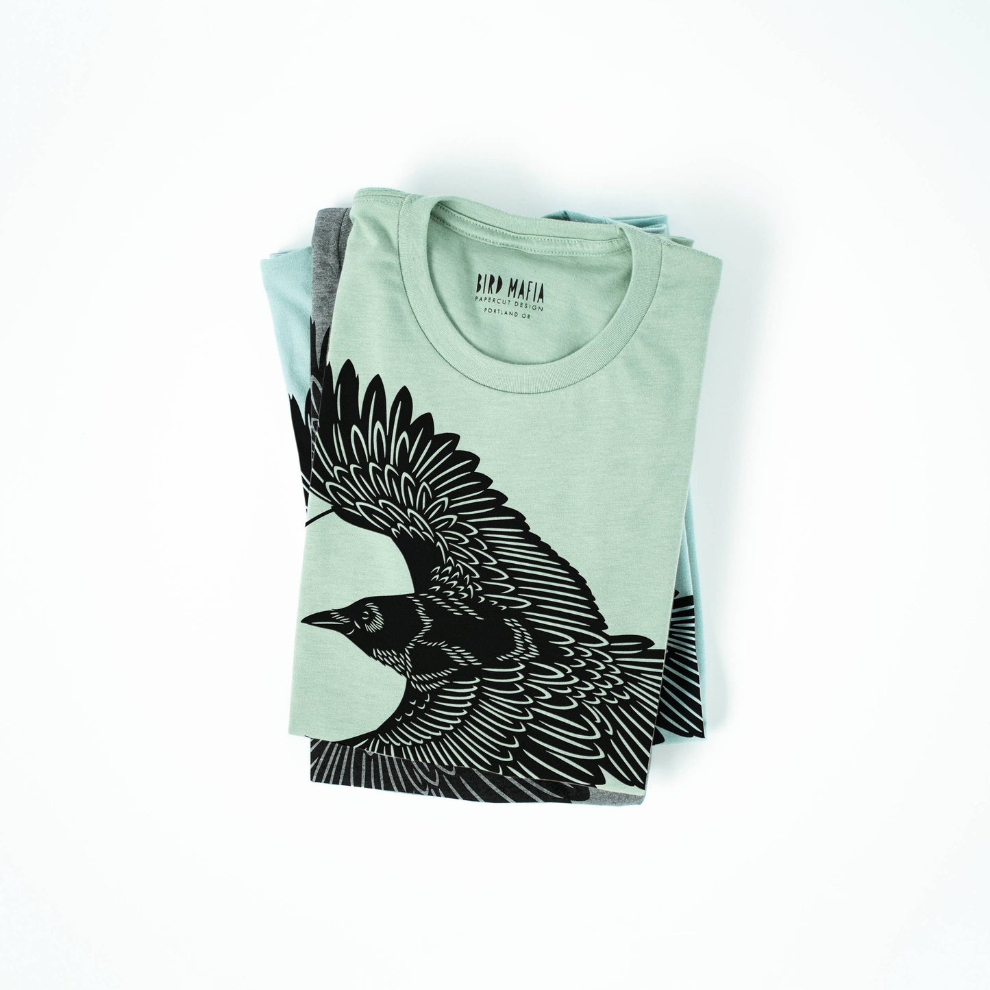 Crow t-shirt: Dusty blue / Large