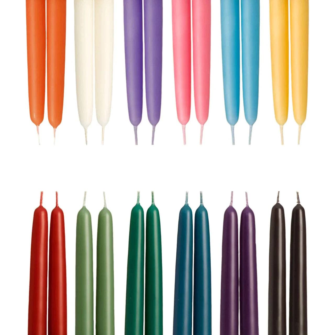 100% Pure Beeswax Tapers: Standard (12" x 7/8") / Eggplant