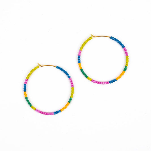 Beaded Hoop Earrings: Juicy