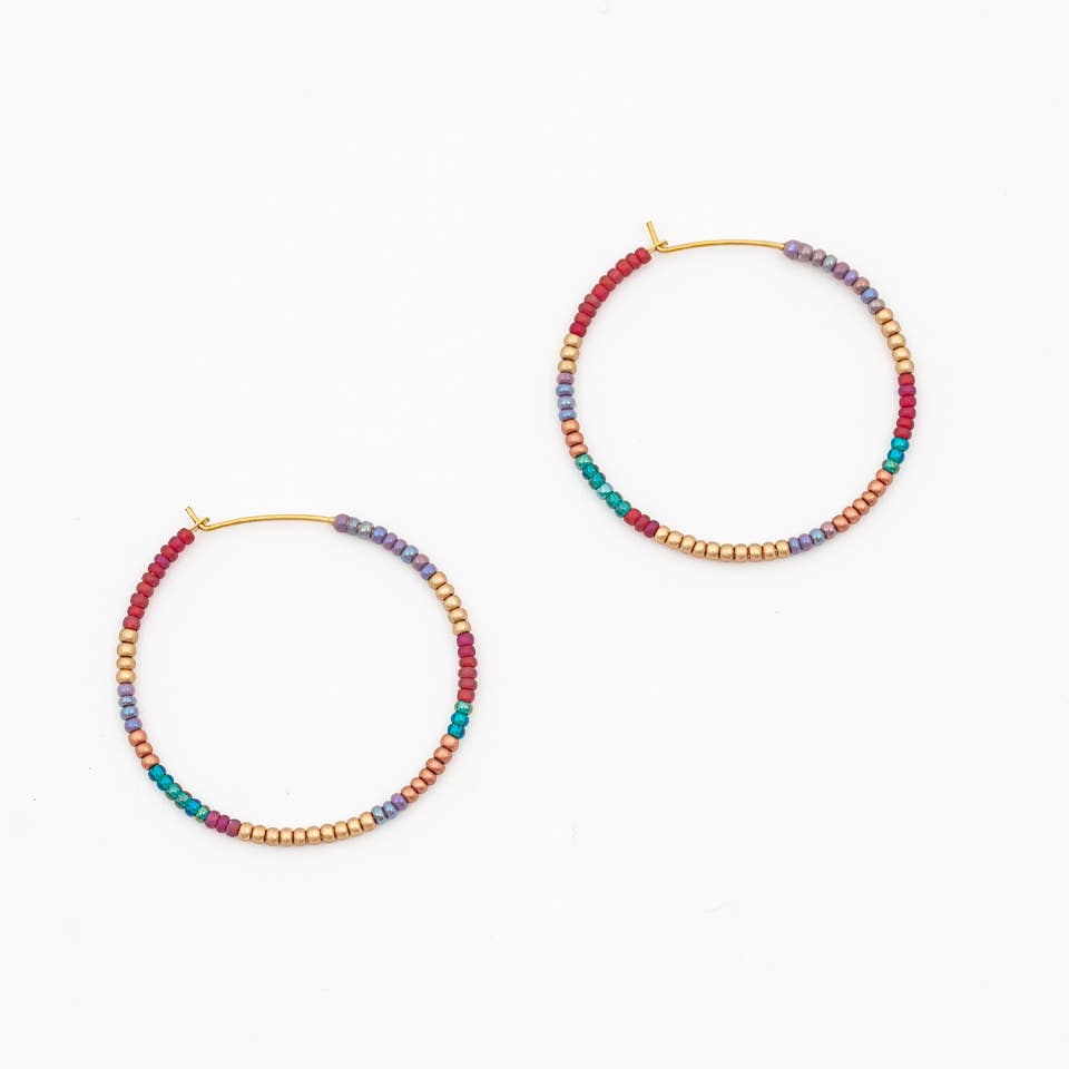 Beaded Hoop Earrings: Juicy