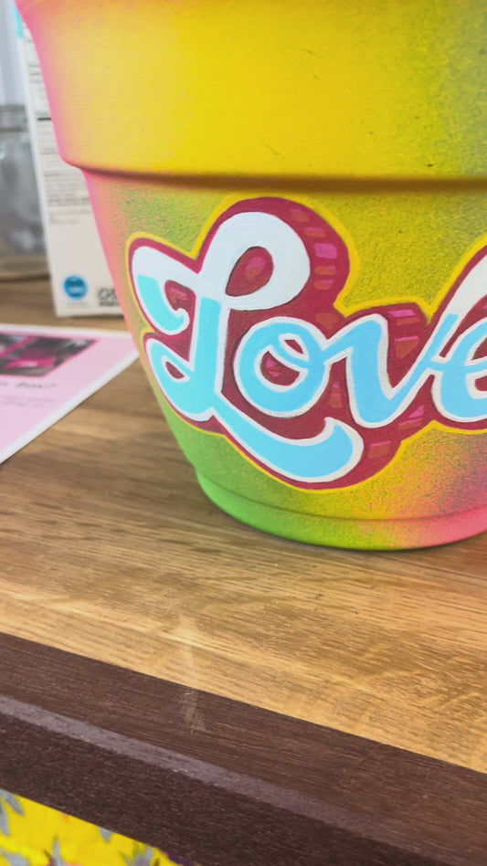 Handpainted “Love” pot