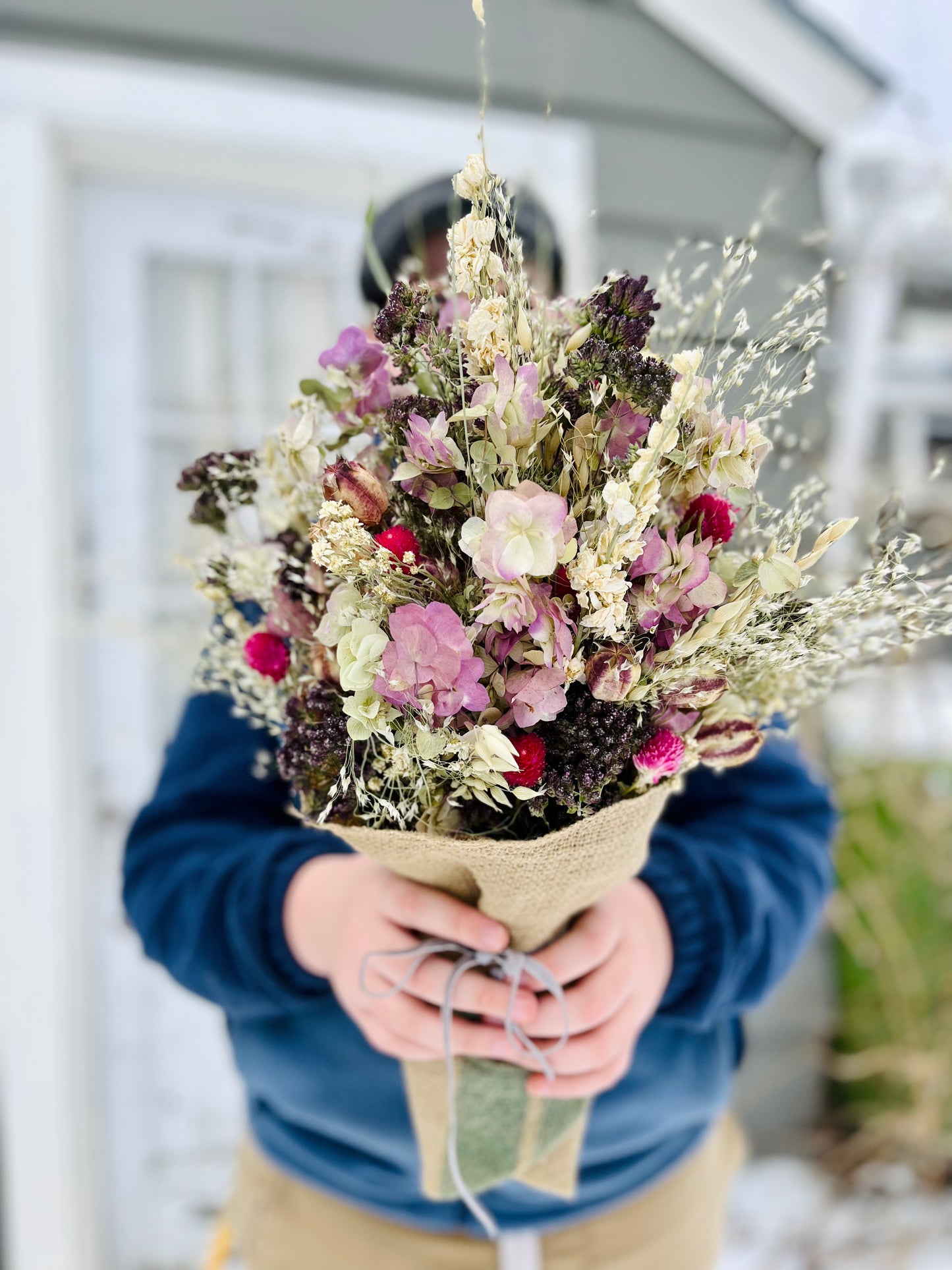 Oregano and gomphrena bouquet